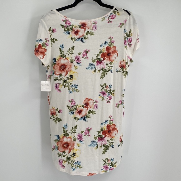 Be Stage Black & White Stripe with Floral Tee - Picture 3 of 5